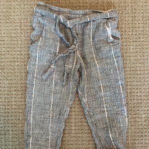 FREE PEOPLE Grey Linen Utility Pants